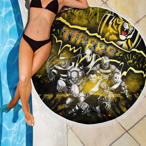 Step Into Horror Domain Tiger Football Beach Blanket Halloween Horror Movie Characters - Aussie Hoodie