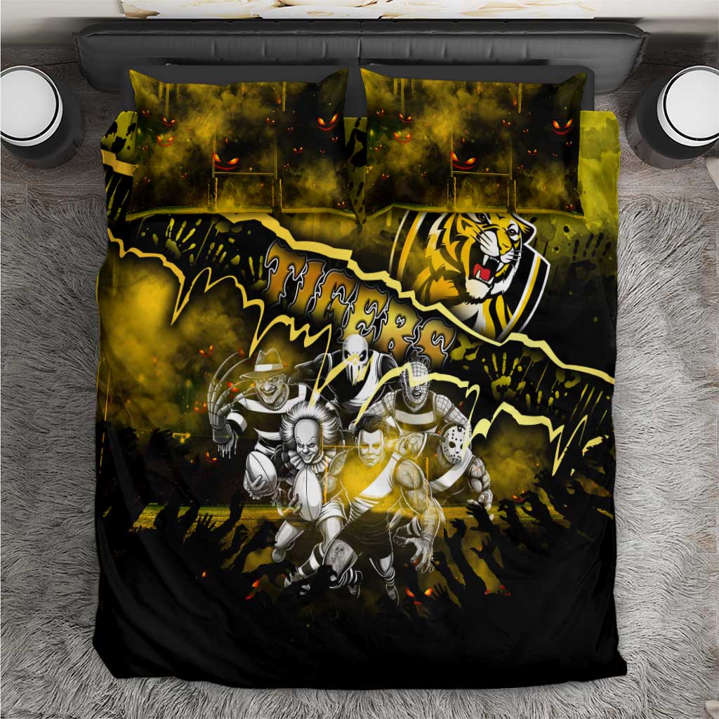 Step Into Horror Domain Tiger Football Bedding Set Halloween Horror Movie Characters - Aussie Hoodie