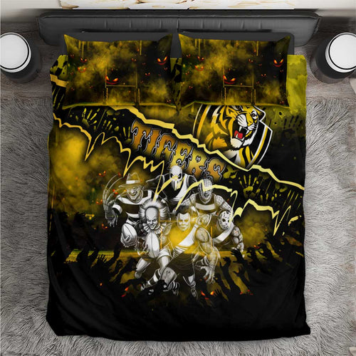 Step Into Horror Domain Tiger Football Bedding Set Halloween Horror Movie Characters - Aussie Hoodie