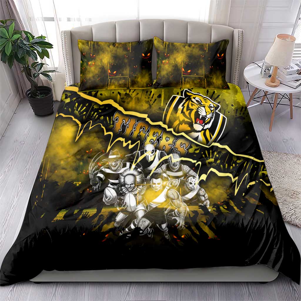 Step Into Horror Domain Tiger Football Bedding Set Halloween Horror Movie Characters - Aussie Hoodie