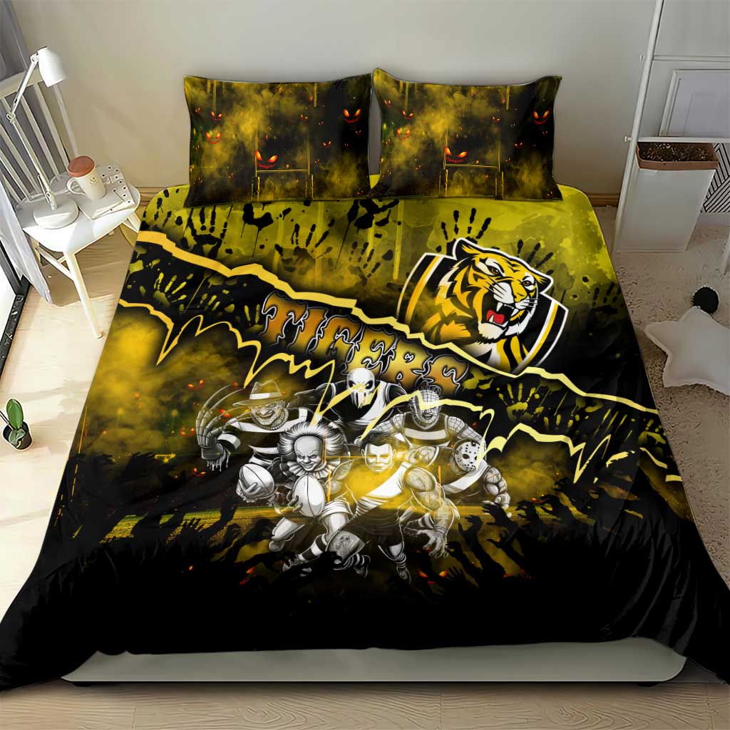 Step Into Horror Domain Tiger Football Bedding Set Halloween Horror Movie Characters - Aussie Hoodie