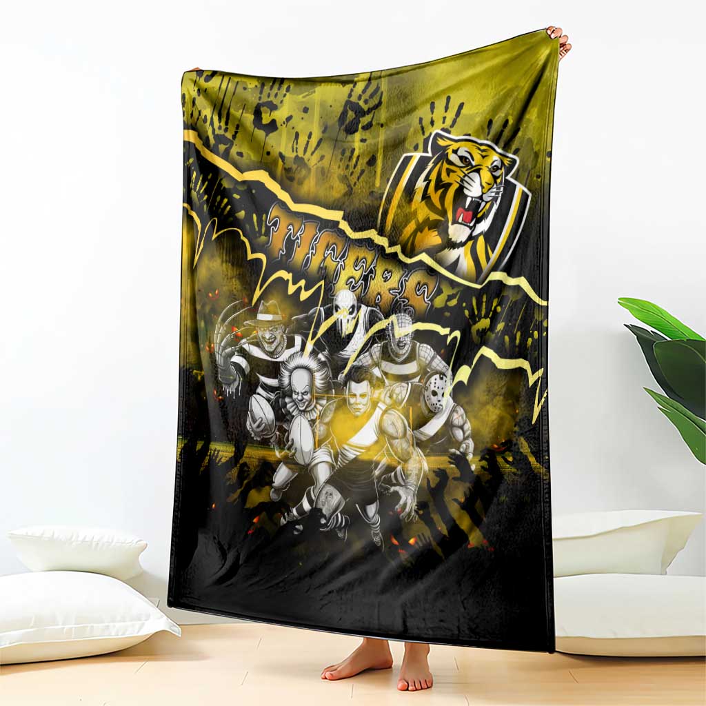 Step Into Horror Domain Tiger Football Blanket Halloween Horror Movie Characters - Aussie Hoodie