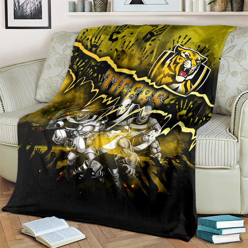 Step Into Horror Domain Tiger Football Blanket Halloween Horror Movie Characters - Aussie Hoodie