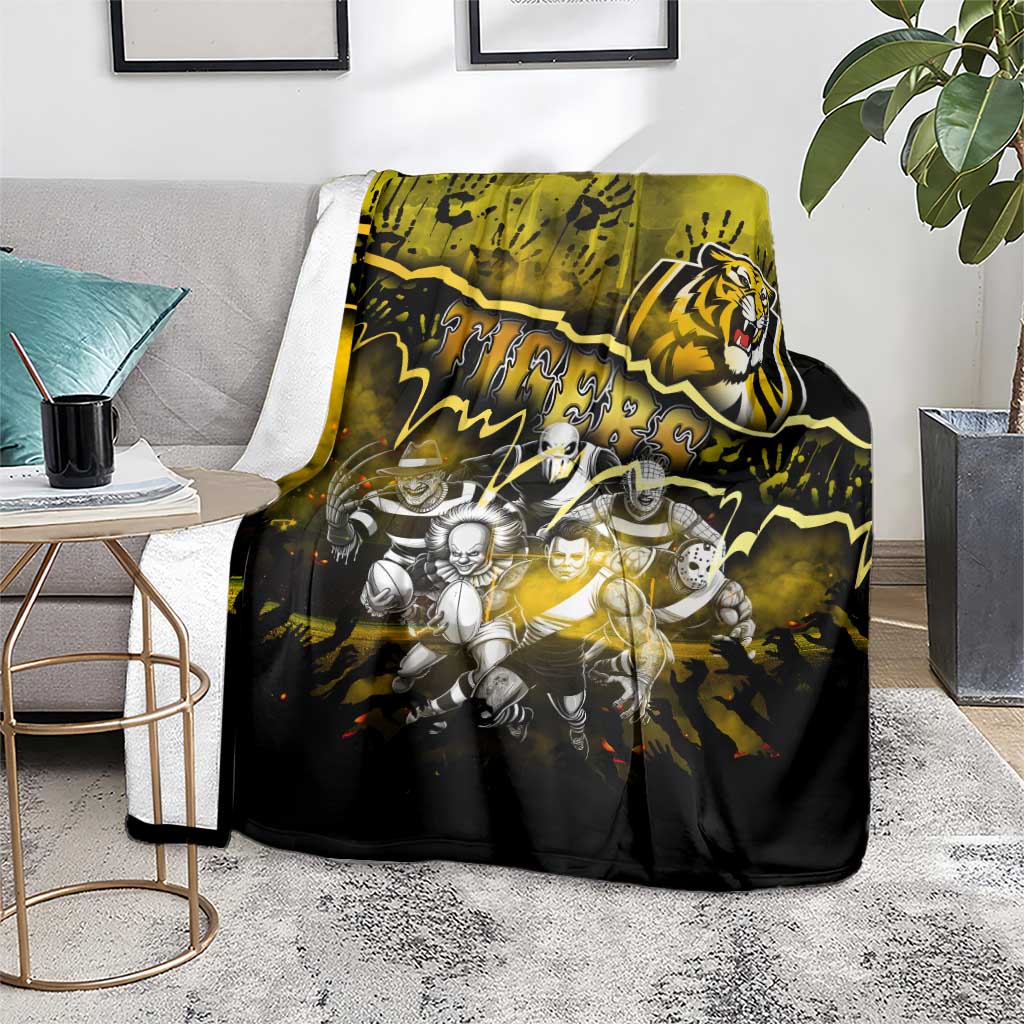 Step Into Horror Domain Tiger Football Blanket Halloween Horror Movie Characters - Aussie Hoodie