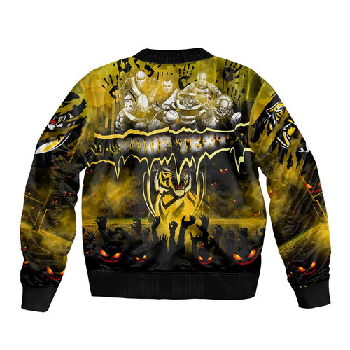 Step Into Horror Domain Tiger Football Bomber Jacket Halloween Horror Movie Characters - Aussie Hoodie