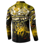 Step Into Horror Domain Tiger Football Button Sweatshirt Halloween Horror Movie Characters - Aussie Hoodie