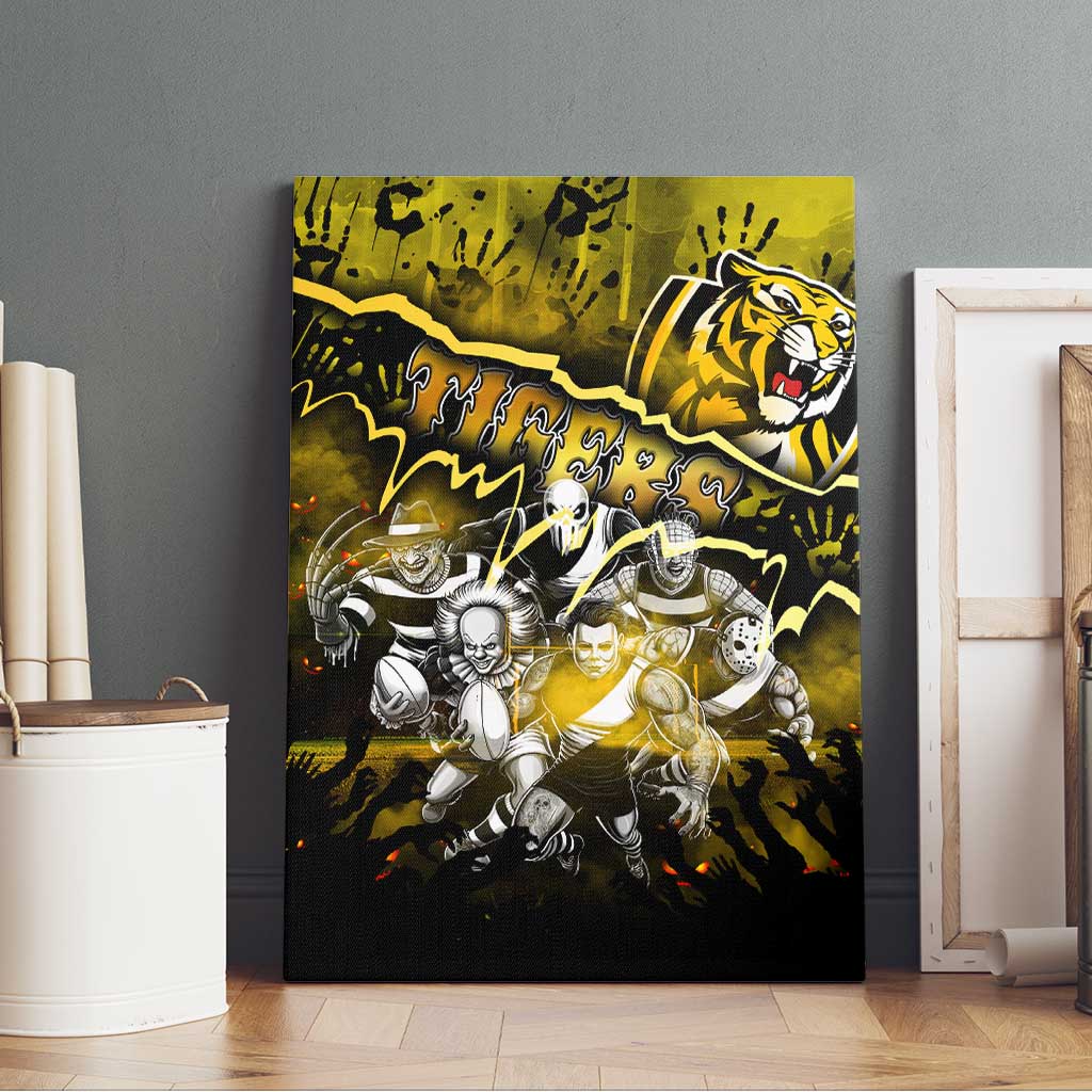 Step Into Horror Domain Tiger Football Canvas Wall Art Halloween Horror Movie Characters - Aussie Hoodie
