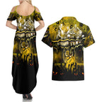 Step Into Horror Domain Tiger Football Couples Matching Summer Maxi Dress and Hawaiian Shirt Halloween Horror Movie Characters - Aussie Hoodie