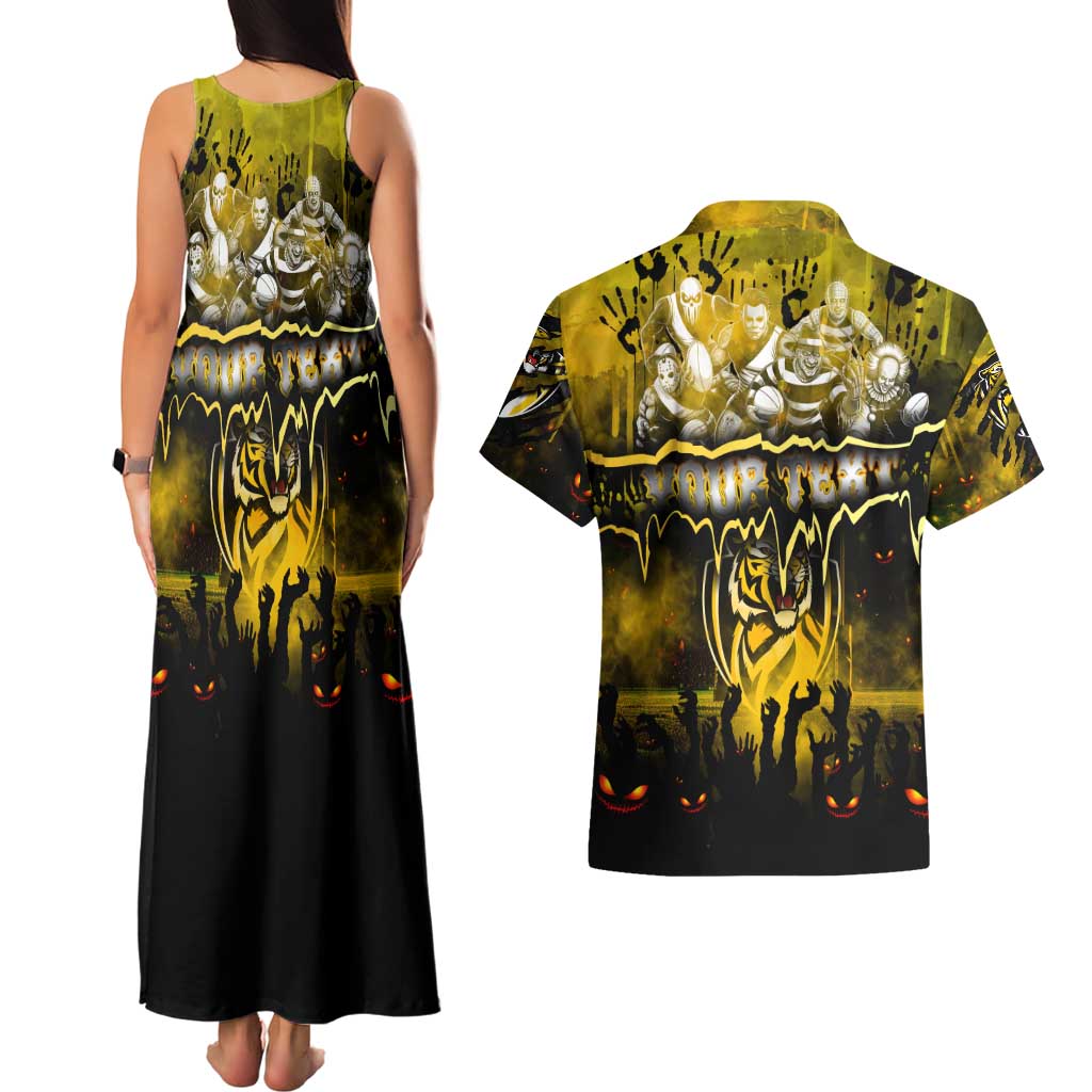 Step Into Horror Domain Tiger Football Couples Matching Tank Maxi Dress and Hawaiian Shirt Halloween Horror Movie Characters - Aussie Hoodie