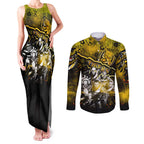 Step Into Horror Domain Tiger Football Couples Matching Tank Maxi Dress and Long Sleeve Button Shirt Halloween Horror Movie Characters - Aussie Hoodie