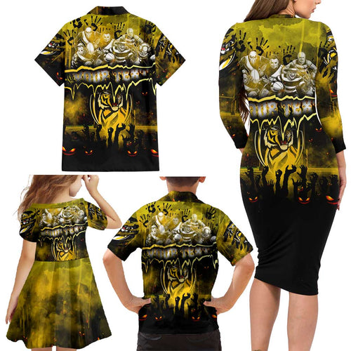 Step Into Horror Domain Tiger Football Family Matching Long Sleeve Bodycon Dress and Hawaiian Shirt Halloween Horror Movie Characters - Aussie Hoodie