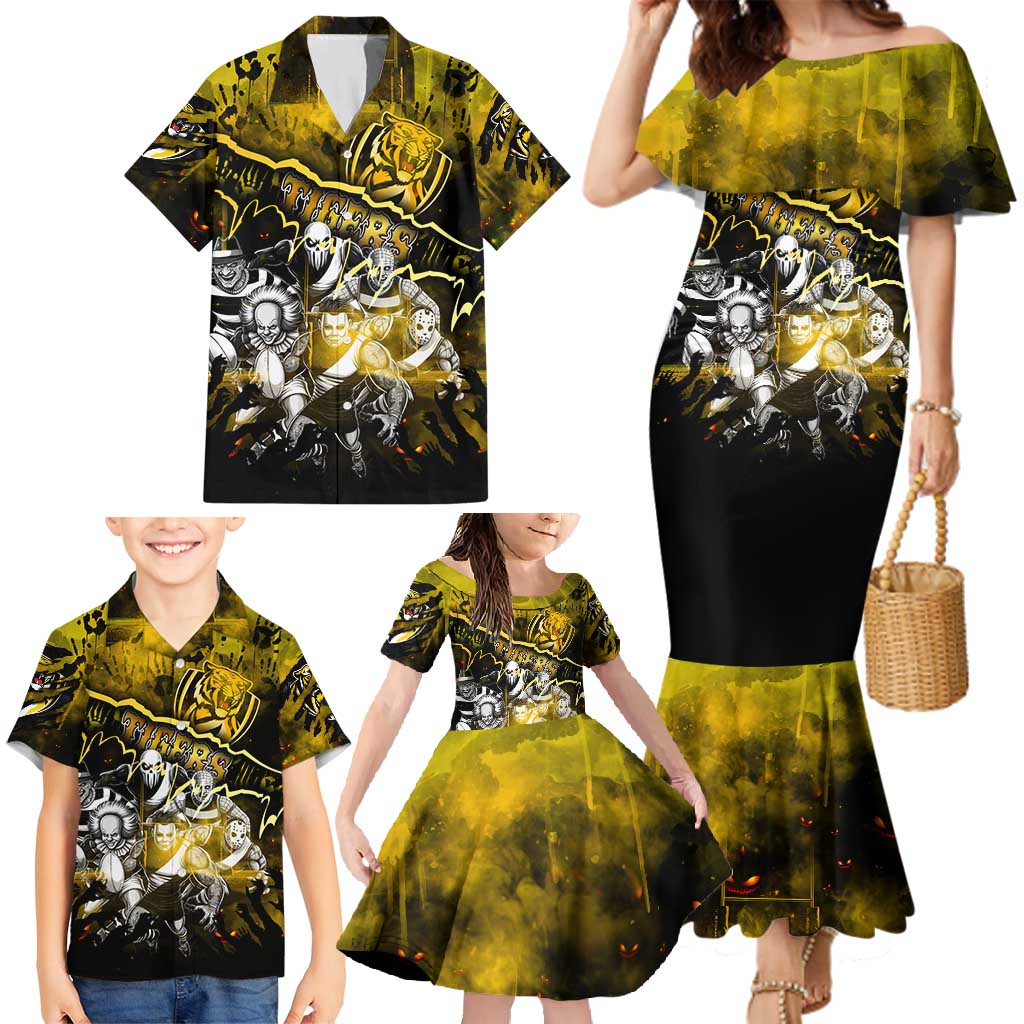 Step Into Horror Domain Tiger Football Family Matching Mermaid Dress and Hawaiian Shirt Halloween Horror Movie Characters - Aussie Hoodie