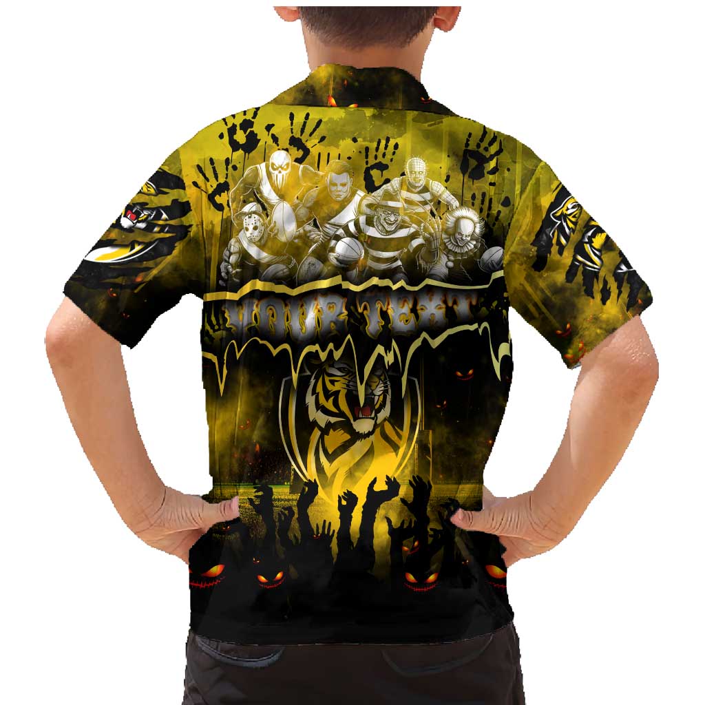 Step Into Horror Domain Tiger Football Family Matching Mermaid Dress and Hawaiian Shirt Halloween Horror Movie Characters - Aussie Hoodie