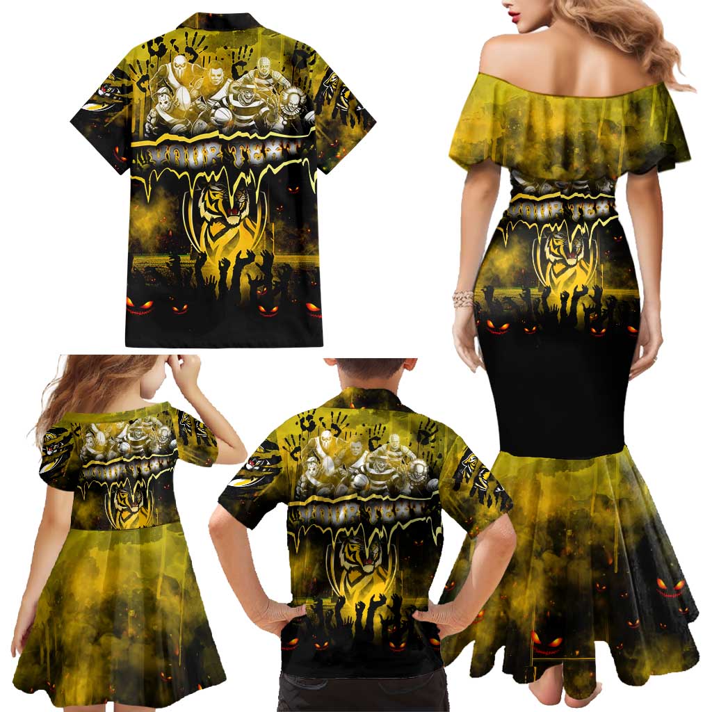 Step Into Horror Domain Tiger Football Family Matching Mermaid Dress and Hawaiian Shirt Halloween Horror Movie Characters - Aussie Hoodie