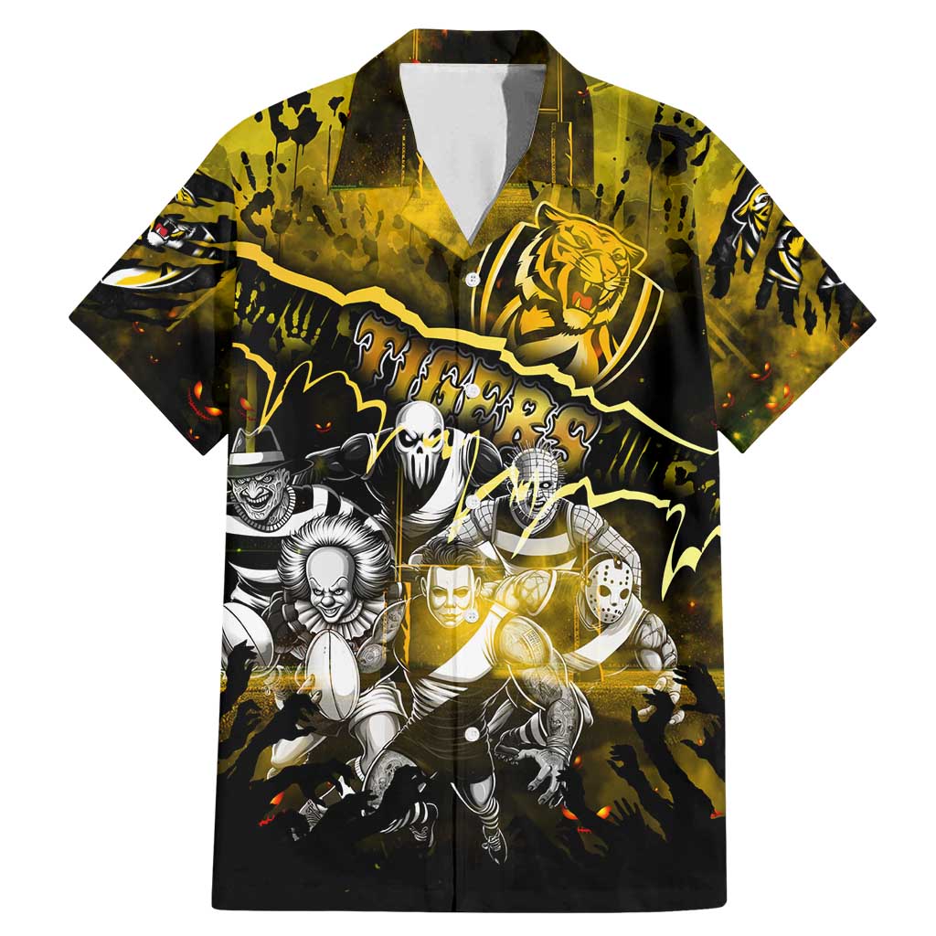 Step Into Horror Domain Tiger Football Family Matching Mermaid Dress and Hawaiian Shirt Halloween Horror Movie Characters - Aussie Hoodie