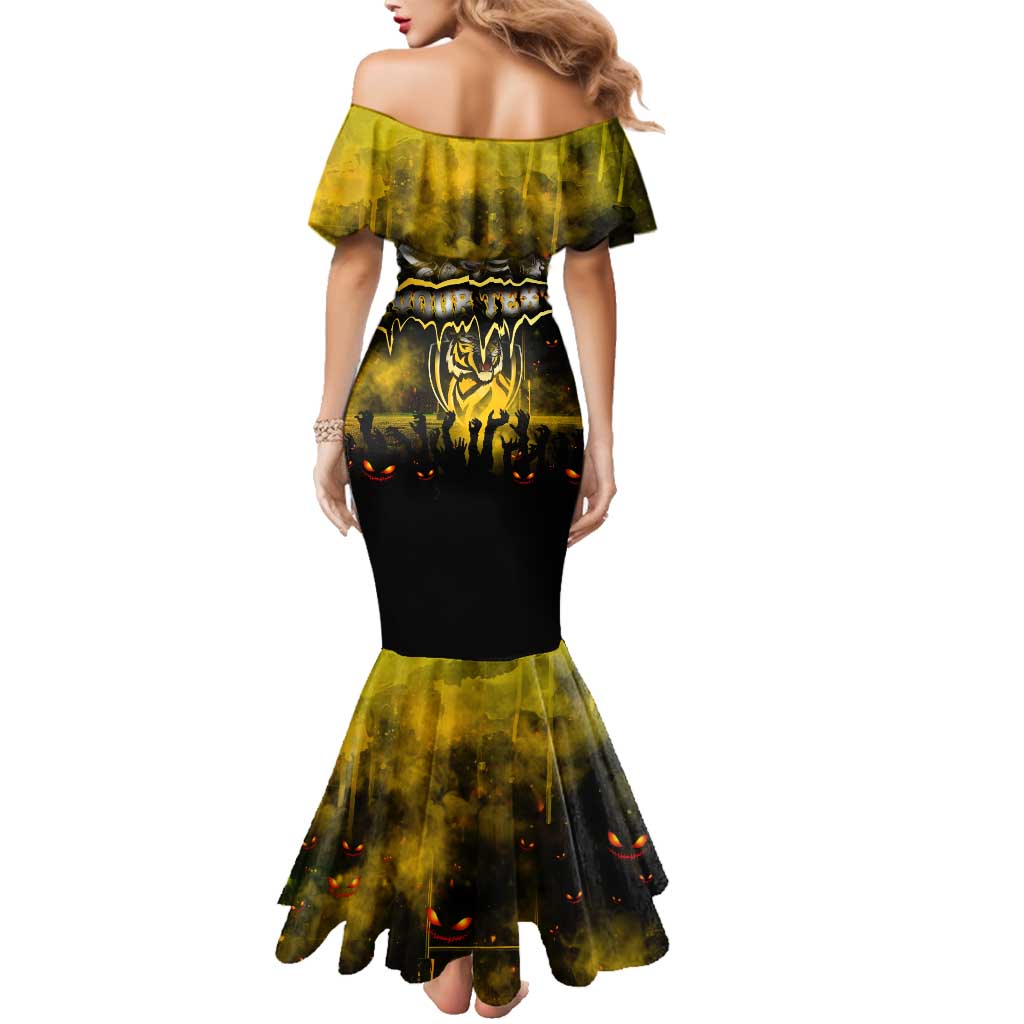 Step Into Horror Domain Tiger Football Family Matching Mermaid Dress and Hawaiian Shirt Halloween Horror Movie Characters - Aussie Hoodie