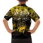 Step Into Horror Domain Tiger Football Family Matching Off The Shoulder Long Sleeve Dress and Hawaiian Shirt Halloween Horror Movie Characters - Aussie Hoodie
