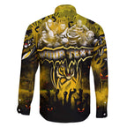 Step Into Horror Domain Tiger Football Family Matching Off The Shoulder Long Sleeve Dress and Hawaiian Shirt Halloween Horror Movie Characters - Aussie Hoodie