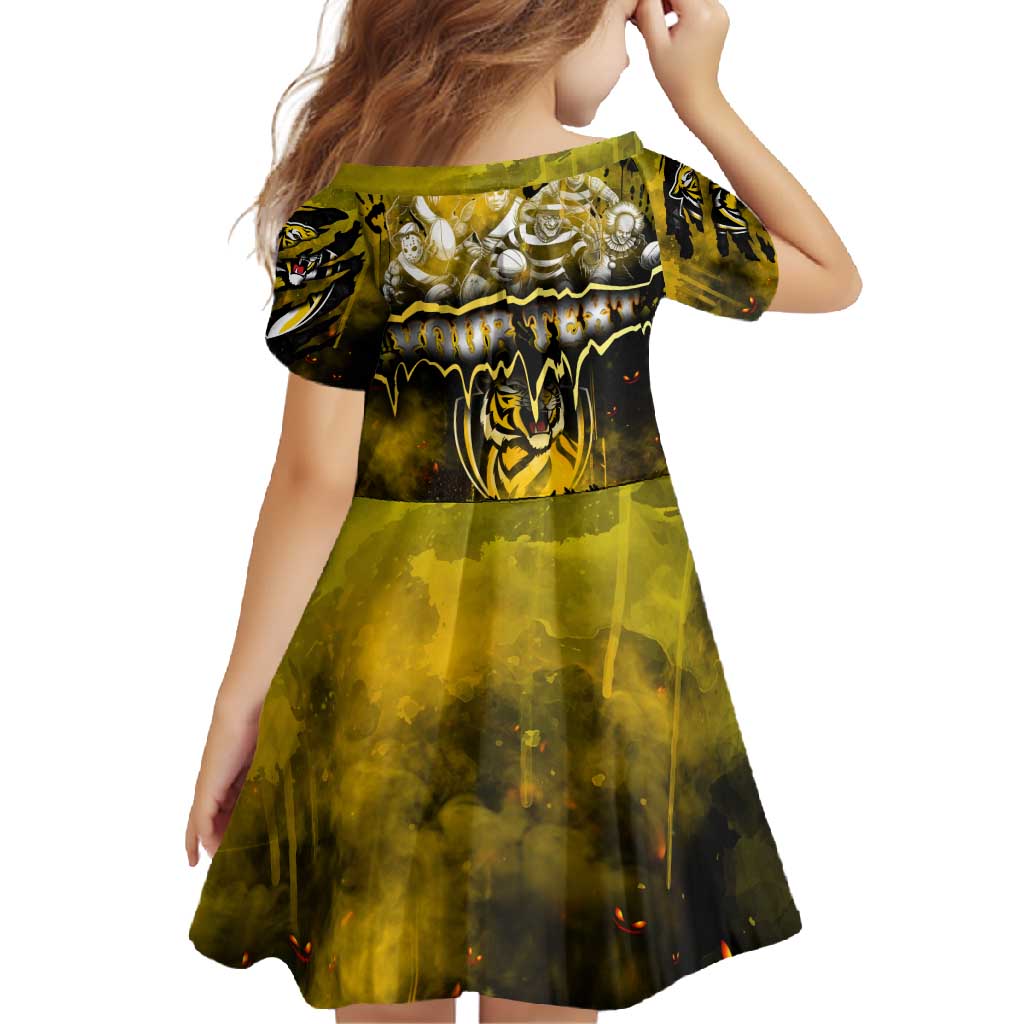 Step Into Horror Domain Tiger Football Family Matching Off Shoulder Maxi Dress and Hawaiian Shirt Halloween Horror Movie Characters - Aussie Hoodie