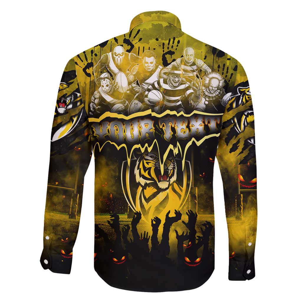 Step Into Horror Domain Tiger Football Family Matching Off Shoulder Maxi Dress and Hawaiian Shirt Halloween Horror Movie Characters - Aussie Hoodie
