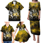 Step Into Horror Domain Tiger Football Family Matching Puletasi and Hawaiian Shirt Halloween Horror Movie Characters - Aussie Hoodie