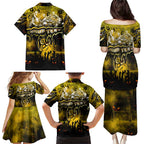 Step Into Horror Domain Tiger Football Family Matching Puletasi and Hawaiian Shirt Halloween Horror Movie Characters - Aussie Hoodie