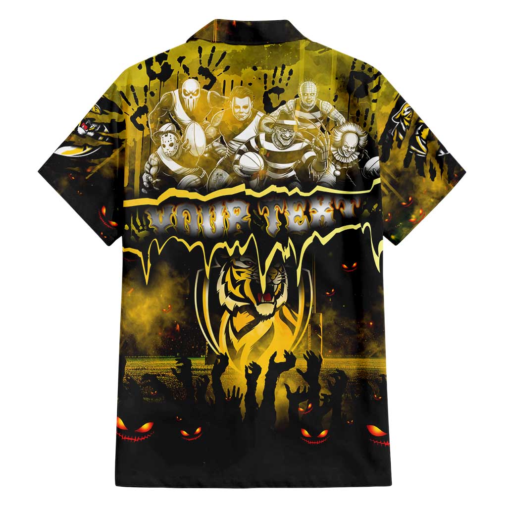 Step Into Horror Domain Tiger Football Family Matching Short Sleeve Bodycon Dress and Hawaiian Shirt Halloween Horror Movie Characters - Aussie Hoodie