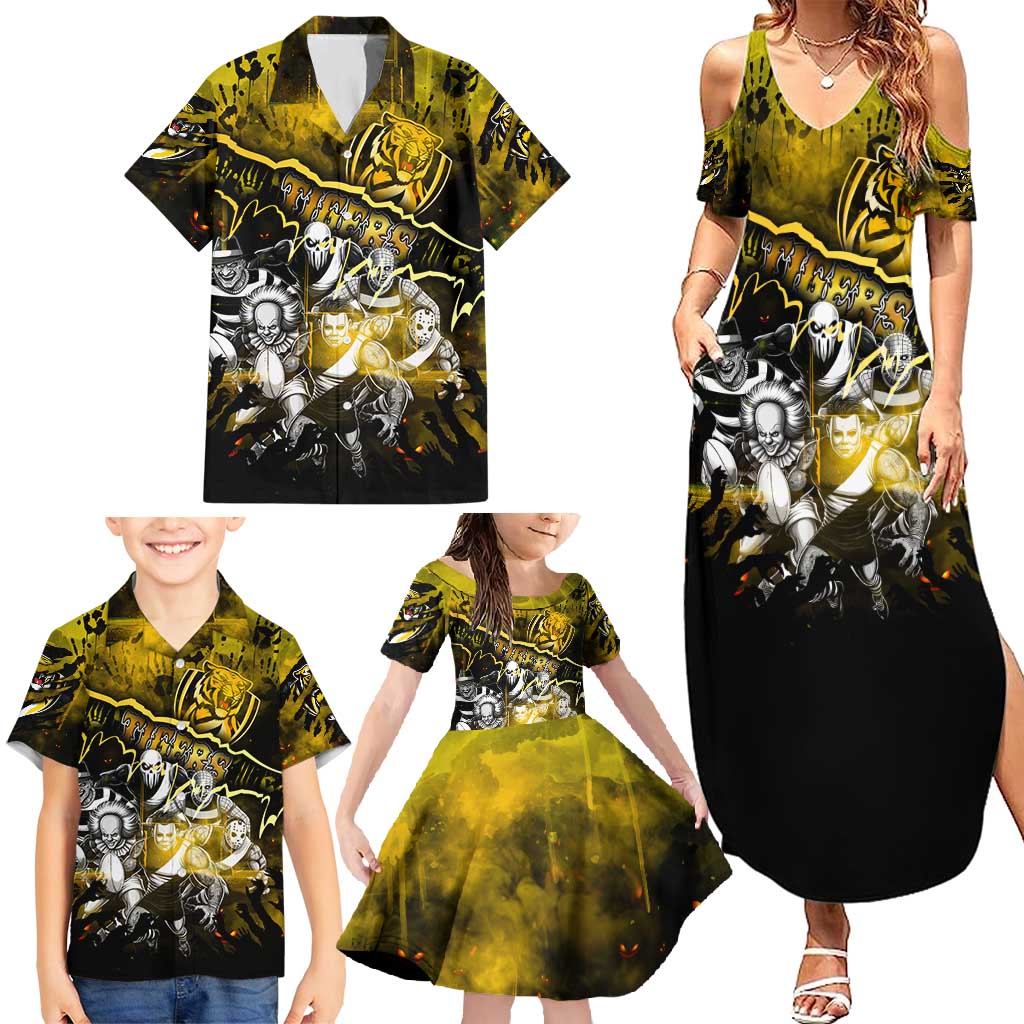 Step Into Horror Domain Tiger Football Family Matching Summer Maxi Dress and Hawaiian Shirt Halloween Horror Movie Characters - Aussie Hoodie