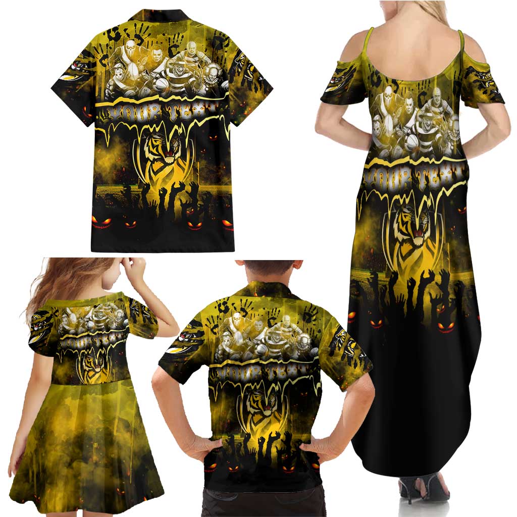 Step Into Horror Domain Tiger Football Family Matching Summer Maxi Dress and Hawaiian Shirt Halloween Horror Movie Characters - Aussie Hoodie
