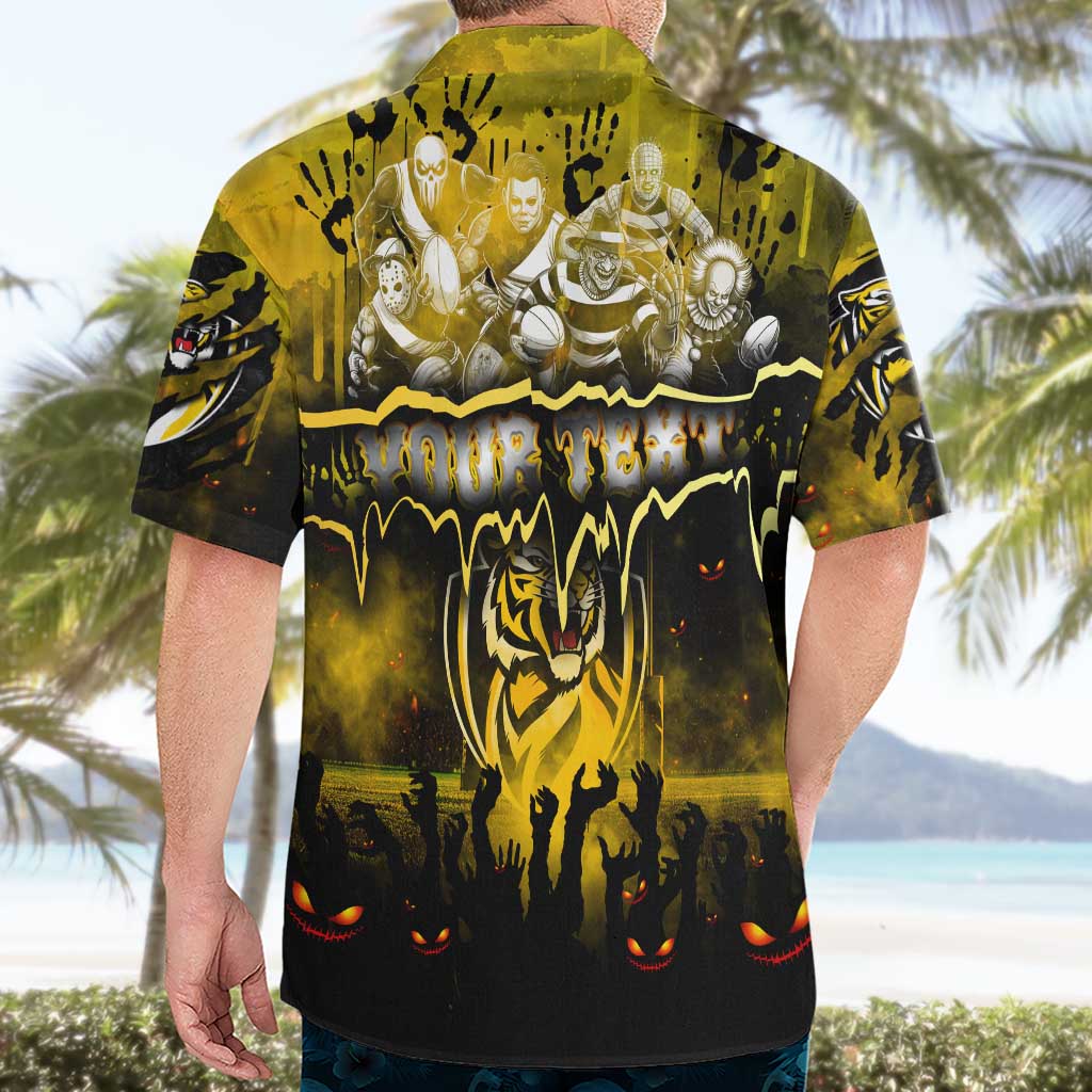 Step Into Horror Domain Tiger Football Hawaiian Shirt Halloween Horror Movie Characters - Aussie Hoodie