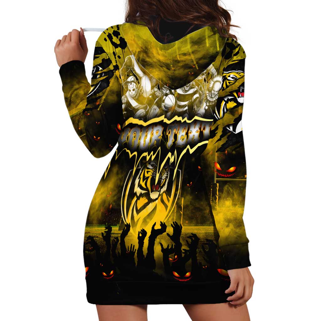 Step Into Horror Domain Tiger Football Hoodie Dress Halloween Horror Movie Characters - Aussie Hoodie