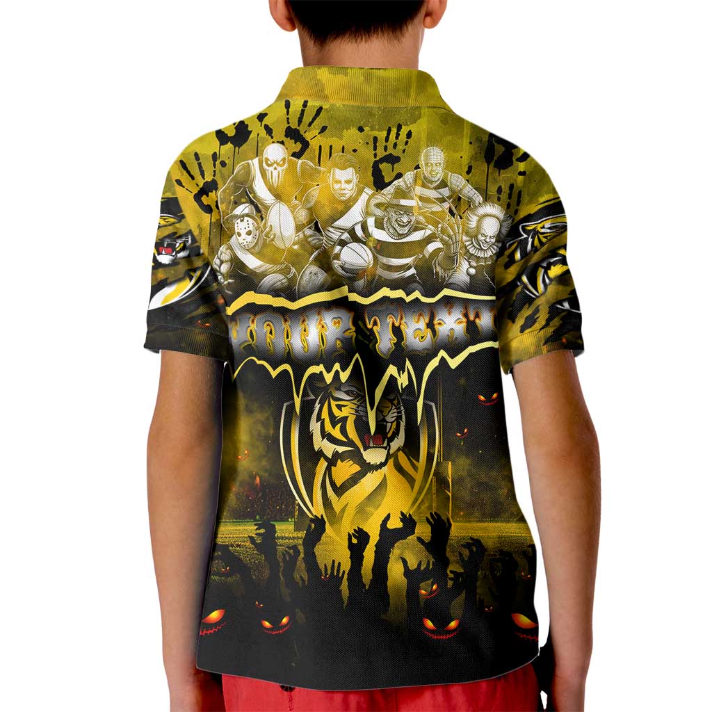 Step Into Horror Domain Tiger Football Kid Polo Shirt Halloween Horror Movie Characters - Aussie Hoodie