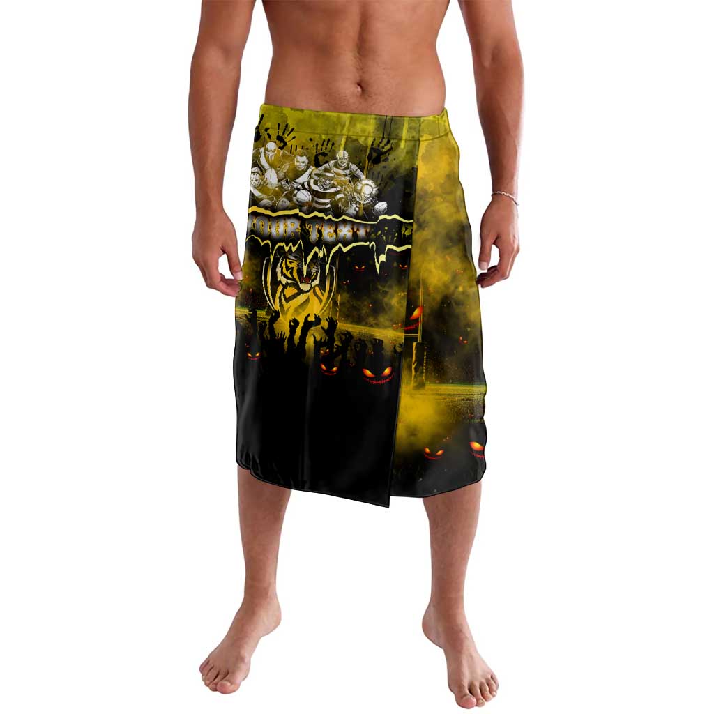 Step Into Horror Domain Tiger Football Lavalava Halloween Horror Movie Characters - Aussie Hoodie