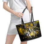 Step Into Horror Domain Tiger Football Leather Tote Bag Halloween Horror Movie Characters - Aussie Hoodie