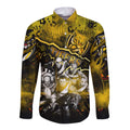 Step Into Horror Domain Tiger Football Long Sleeve Button Shirt Halloween Horror Movie Characters - Aussie Hoodie