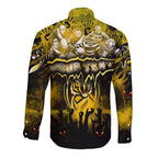 Step Into Horror Domain Tiger Football Long Sleeve Button Shirt Halloween Horror Movie Characters - Aussie Hoodie