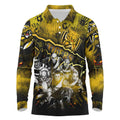 Step Into Horror Domain Tiger Football Long Sleeve Polo Shirt Halloween Horror Movie Characters - Aussie Hoodie