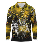Step Into Horror Domain Tiger Football Long Sleeve Polo Shirt Halloween Horror Movie Characters - Aussie Hoodie
