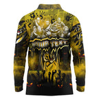 Step Into Horror Domain Tiger Football Long Sleeve Polo Shirt Halloween Horror Movie Characters - Aussie Hoodie