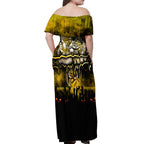 Step Into Horror Domain Tiger Football Off Shoulder Maxi Dress Halloween Horror Movie Characters - Aussie Hoodie