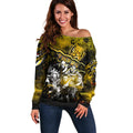 Step Into Horror Domain Tiger Football Off Shoulder Sweater Halloween Horror Movie Characters - Aussie Hoodie