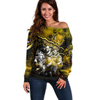 Step Into Horror Domain Tiger Football Off Shoulder Sweater Halloween Horror Movie Characters - Aussie Hoodie