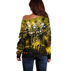 Step Into Horror Domain Tiger Football Off Shoulder Sweater Halloween Horror Movie Characters - Aussie Hoodie