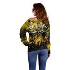 Step Into Horror Domain Tiger Football Off Shoulder Sweater Halloween Horror Movie Characters - Aussie Hoodie
