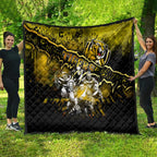 Step Into Horror Domain Tiger Football Quilt Halloween Horror Movie Characters - Aussie Hoodie