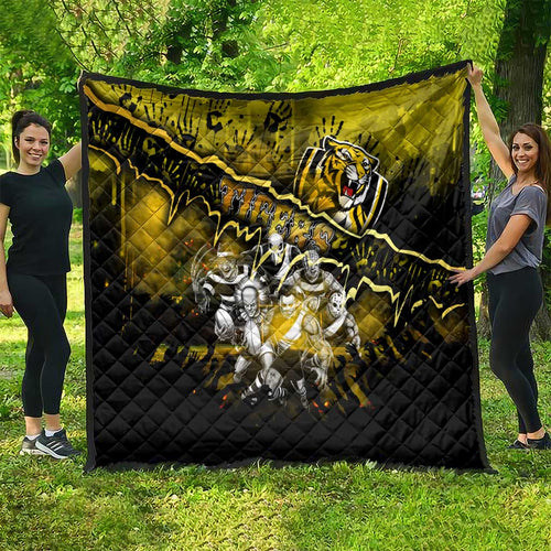 Step Into Horror Domain Tiger Football Quilt Halloween Horror Movie Characters - Aussie Hoodie