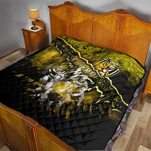 Step Into Horror Domain Tiger Football Quilt Halloween Horror Movie Characters - Aussie Hoodie