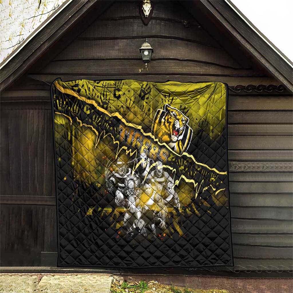 Step Into Horror Domain Tiger Football Quilt Halloween Horror Movie Characters - Aussie Hoodie