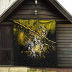 Step Into Horror Domain Tiger Football Quilt Halloween Horror Movie Characters - Aussie Hoodie