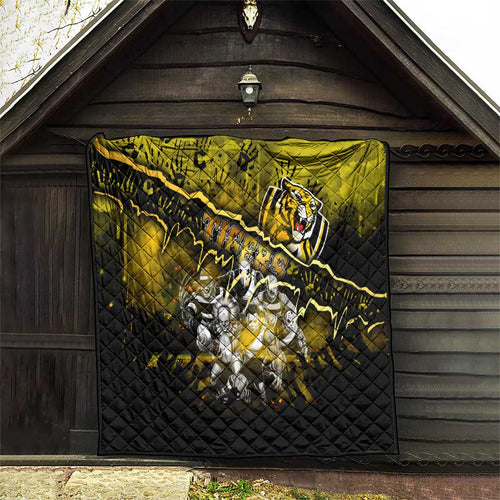 Step Into Horror Domain Tiger Football Quilt Halloween Horror Movie Characters - Aussie Hoodie